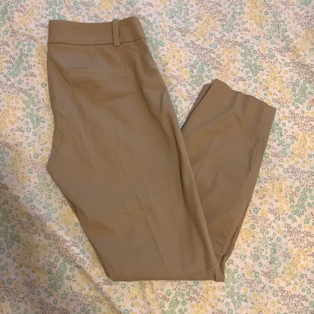 Tan Straight Ankle Pants